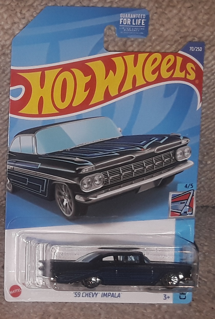 2022 Hot Wheels '59 Chevy Impala #70 Black - Dollar General Exclusive